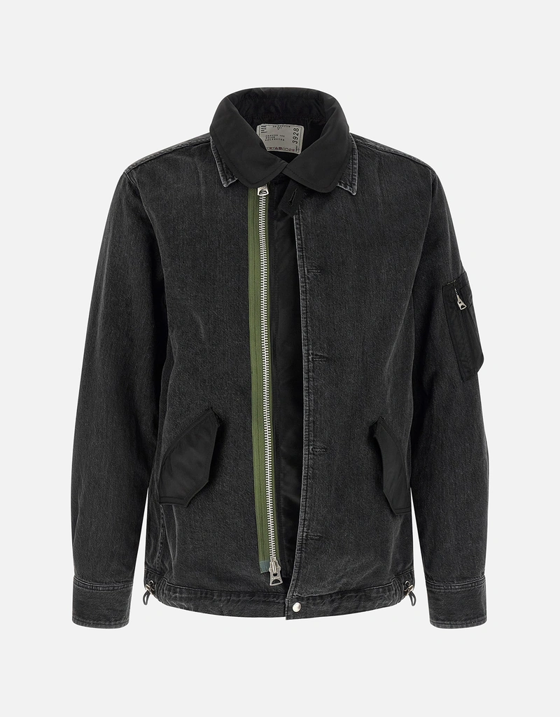 Sacai メンズデニムナイロントゥイルオーバーサイズブルゾン (すべての