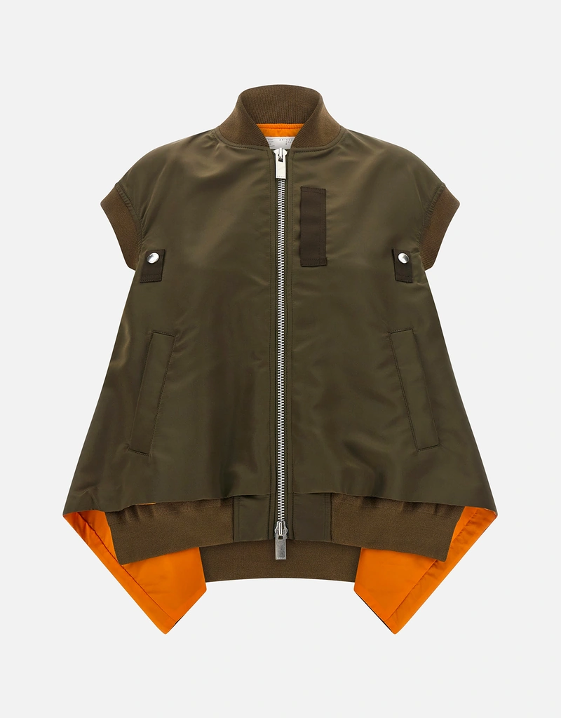 Sacai ナイロンツイルアシンメトリーヘムベスト (すべての新品) IFCHIC.COM