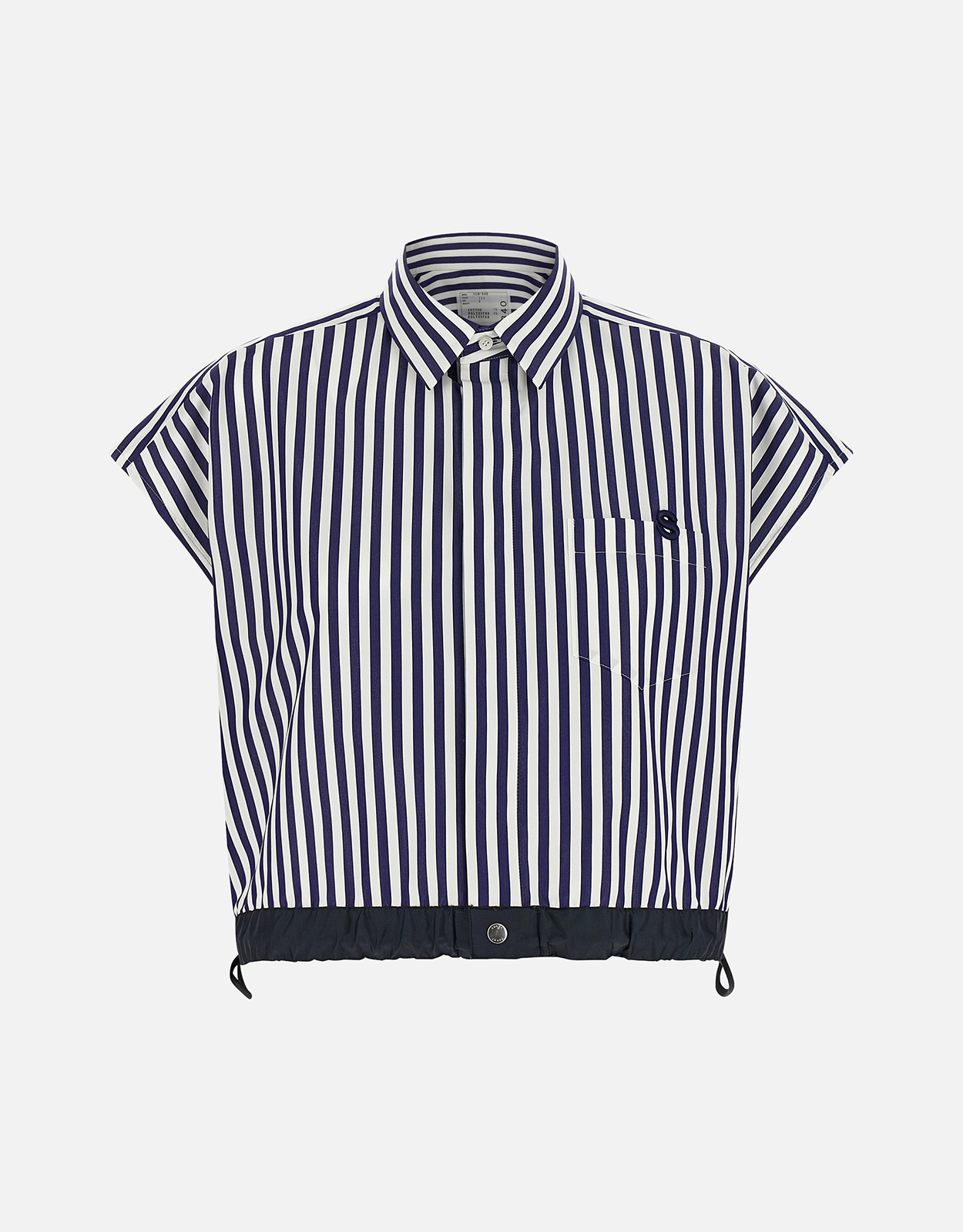 Sacai ストライプコットンポプリンクロップドシャツ (すべての新品