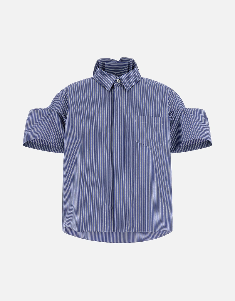 Sacai ポプリンストライプコンフォートフィットシャツ (すべての新品