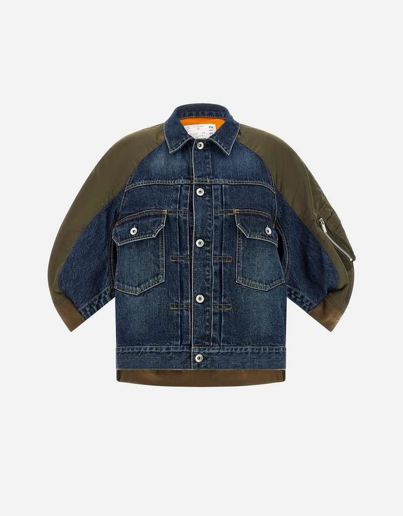 Sacai Denim x Nylon Twill Hybrid Bomber Jackets (All New In