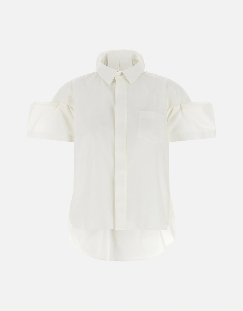 【美品】  sacai / サカイ | Cotton Poplin Shirt フリルシャツ | 2 | ホワイト | レディース sacai（サカイ） 【美品】 | Cotton Poplin Shirt フリルシャツ | 2