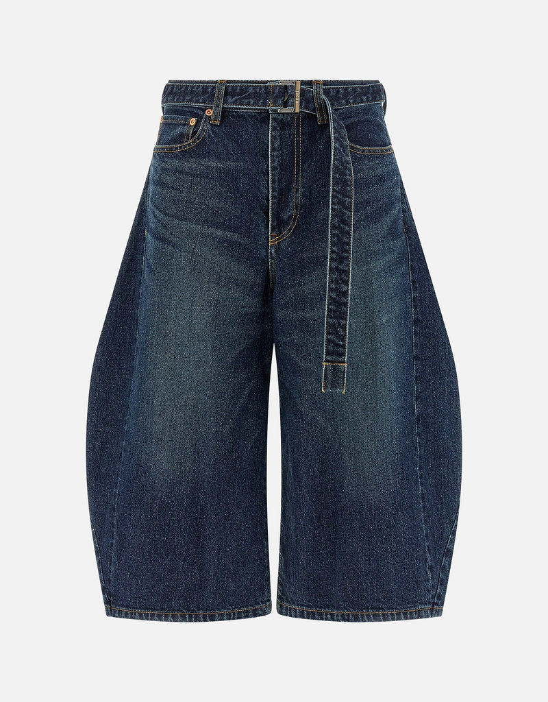 Sacai デニムカーブドレッグバミューダパンツ (すべての新品) IFCHIC.COM