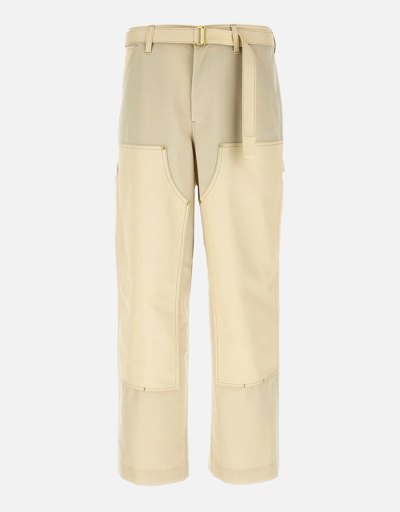 Sacai メンズウールブレンドワイドストレートレッグパンツ (すべての
