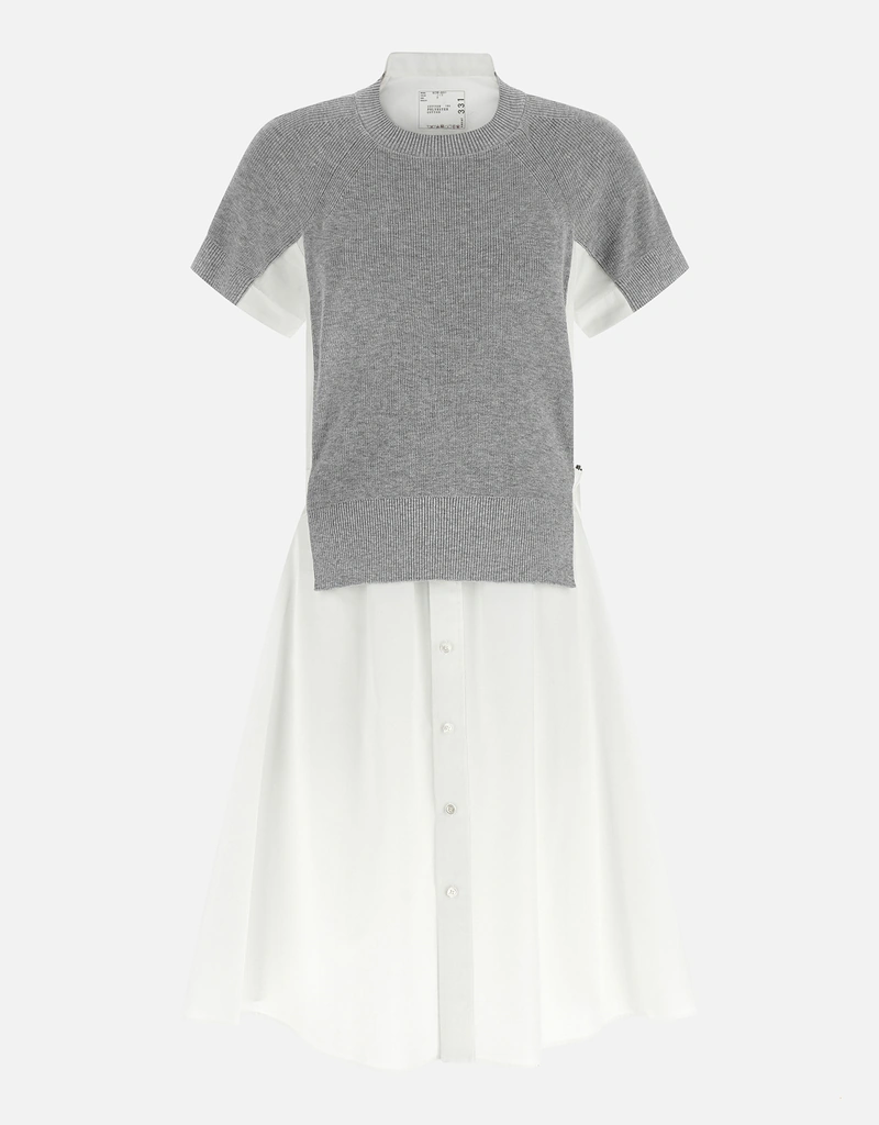 Sacai ハイブリッドコットンミディドレス (すべての新品) IFCHIC.COM