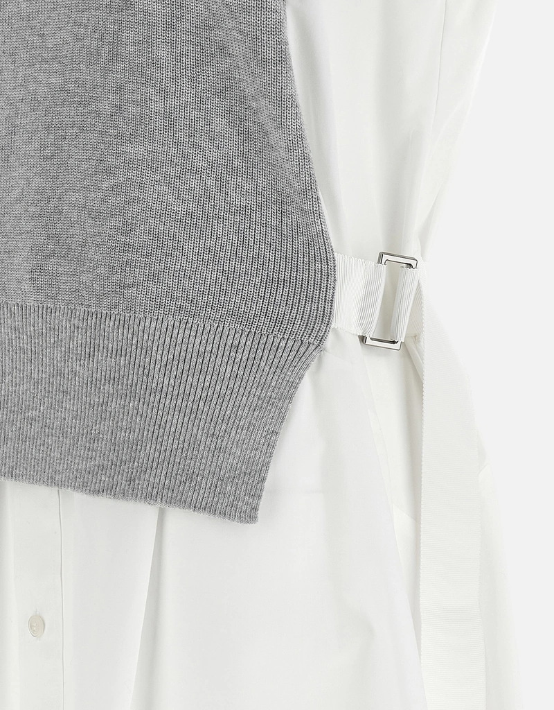 Sacai ハイブリッドコットンミディドレス (すべての新品) IFCHIC.COM