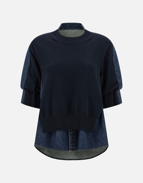 Sacai シャツコットンブレンドボクシーフィットセーター (すべての新品