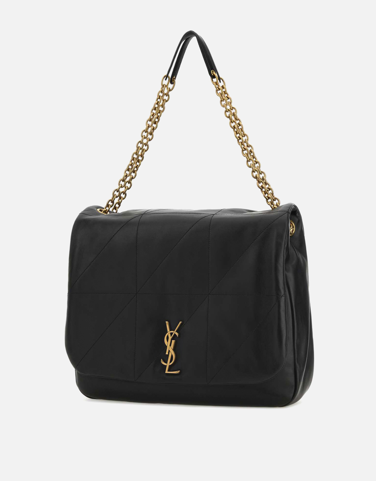 Saint Laurent ブラック絎縫レザーショッピングバッグ () IFCHIC.COM