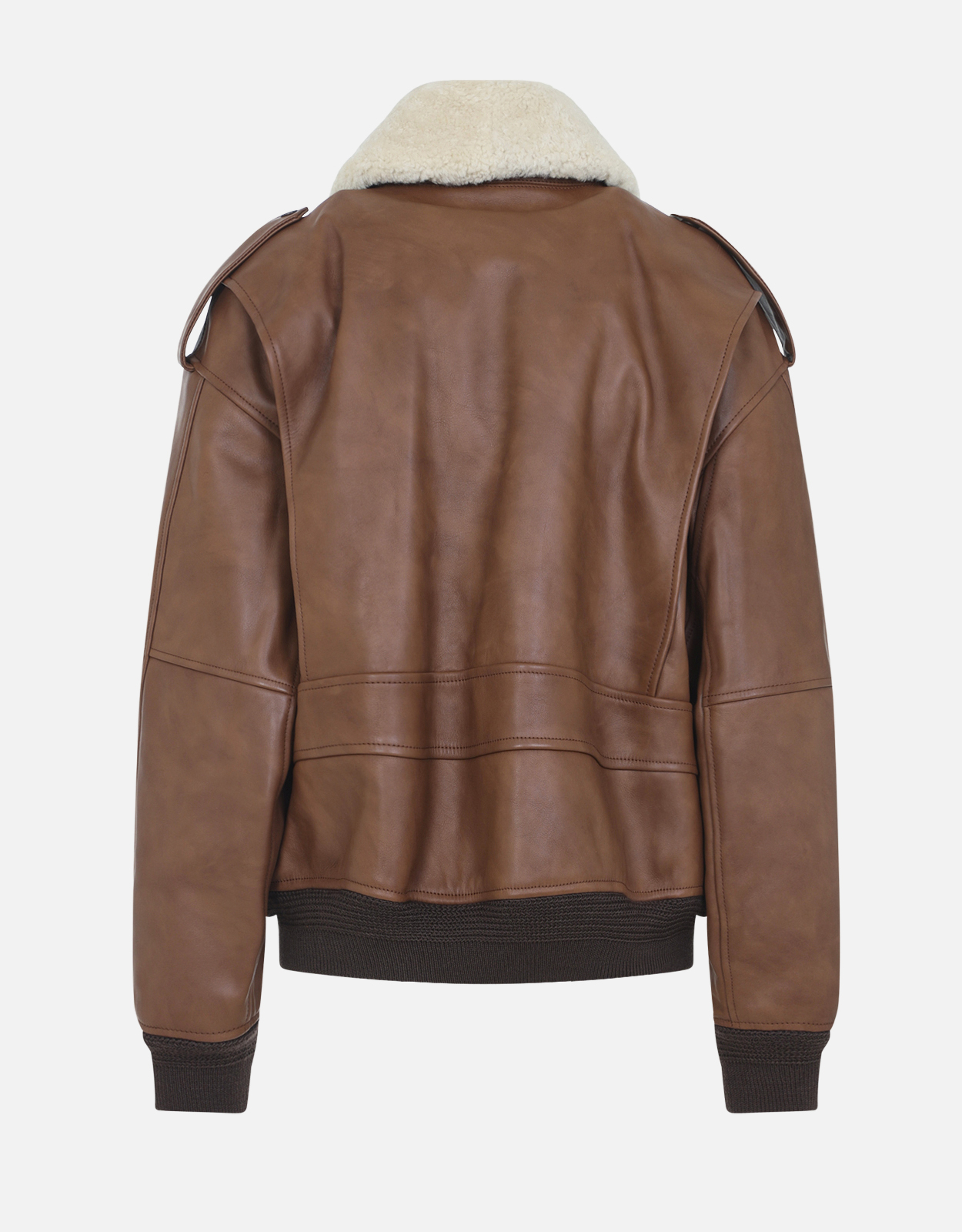 Saint Laurent カーフレザーとシアリングのボンバージャケット (すべて