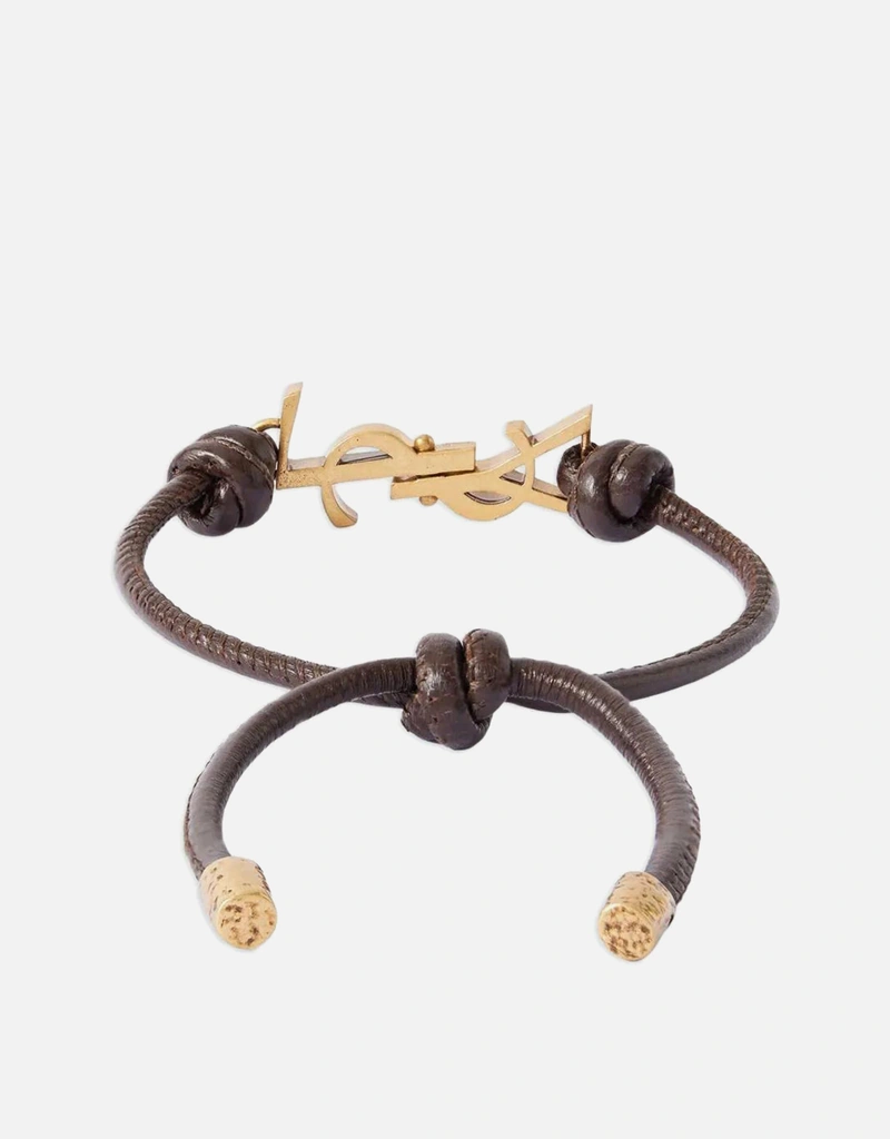 Saint Laurent メンズレザーコードカサンドラブレスレット (すべての