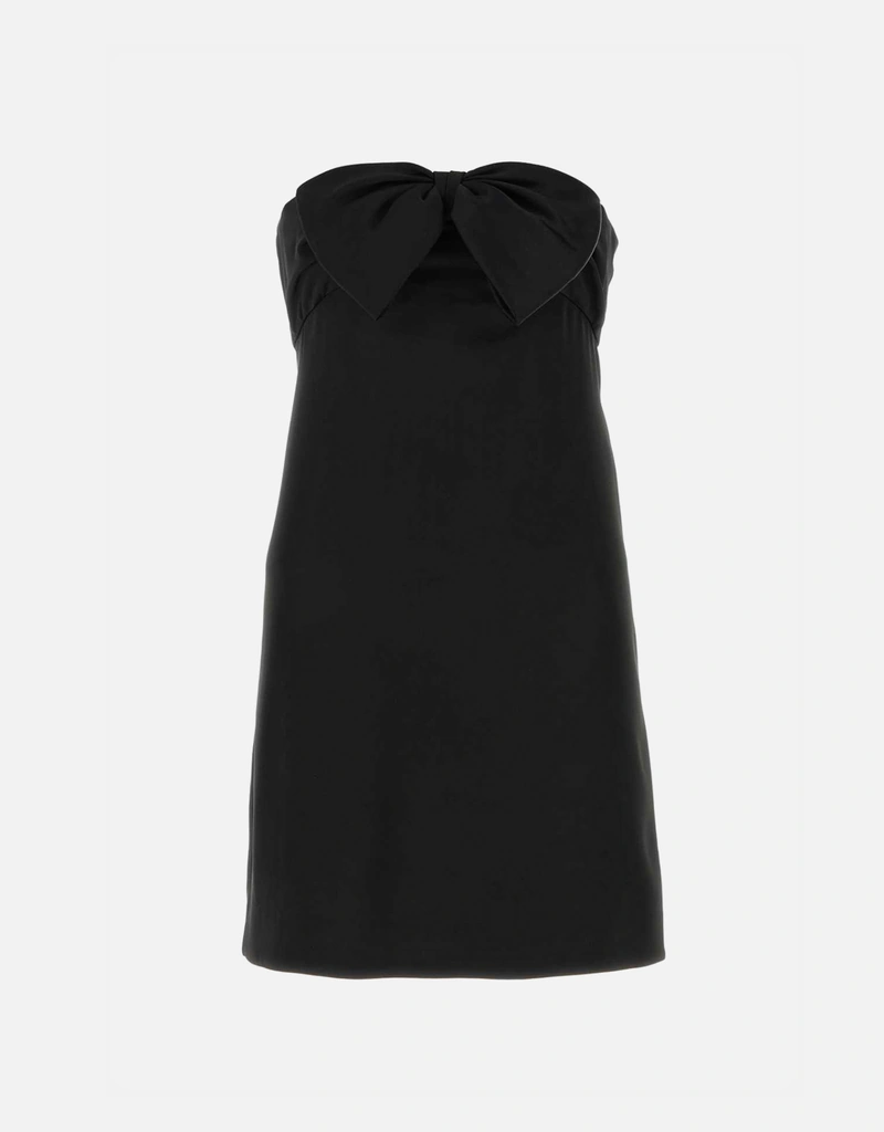 Saint Laurent Black Satin Mini Dress () IFCHIC.COM