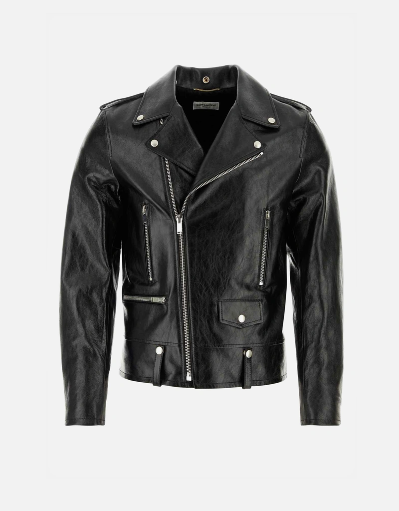 SAINT LAURENTメンズブラックレザージャケット アウター Saint Laurent メンズレザージャケット () IFCHIC.COM