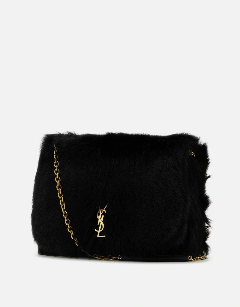 Saint Laurent Black Shearling Jamie 4.3 Shoulder Bag () IFCHIC.COM