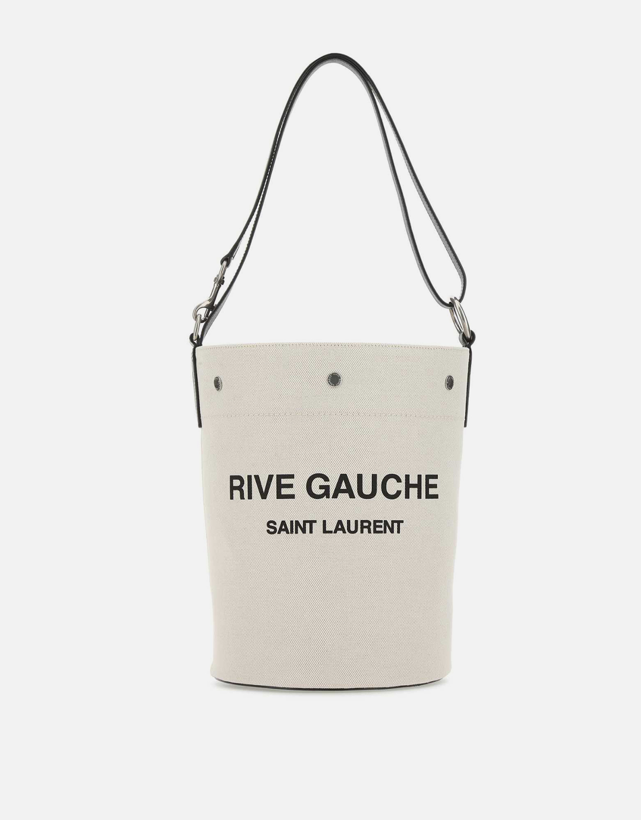 Saint Laurent Saint Laurent Men's Ivory Linen Bucket Bag　サンローラン メンズ アイボリー リネン バケットバッグ