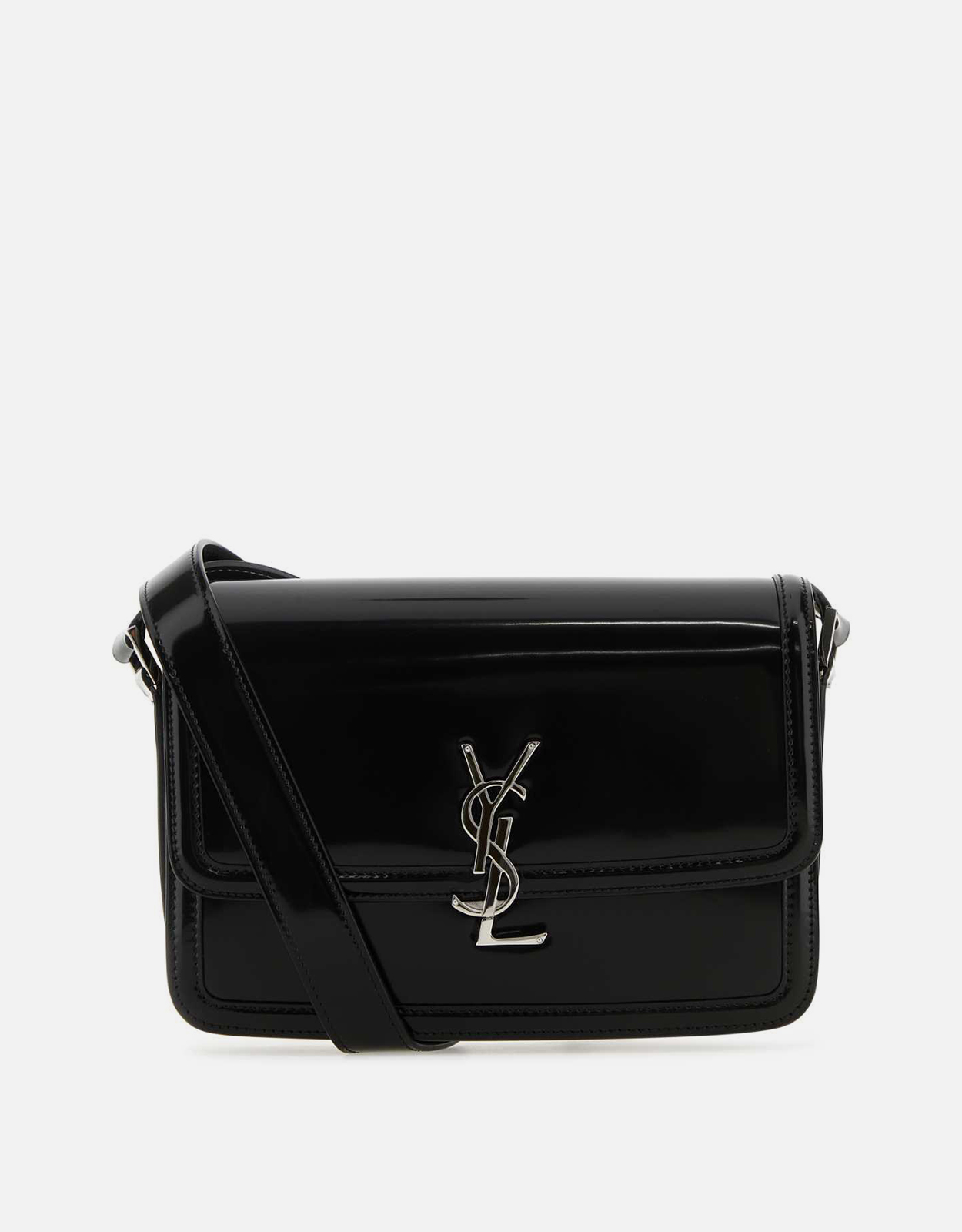 Saint Laurent メンズソルフェリーノミディアムシルバーメタルカーフ