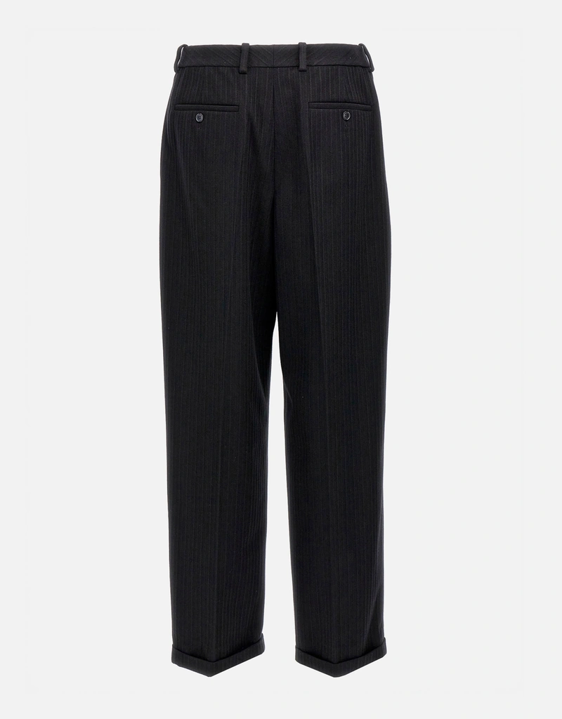Saint Laurent メンズ90'sウールカシミヤ同色エンボスハイウエスト