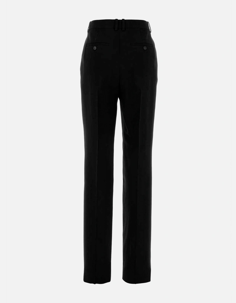 Saint Laurent ブラックバージンウールパンツ (すべての新品) IFCHIC.COM