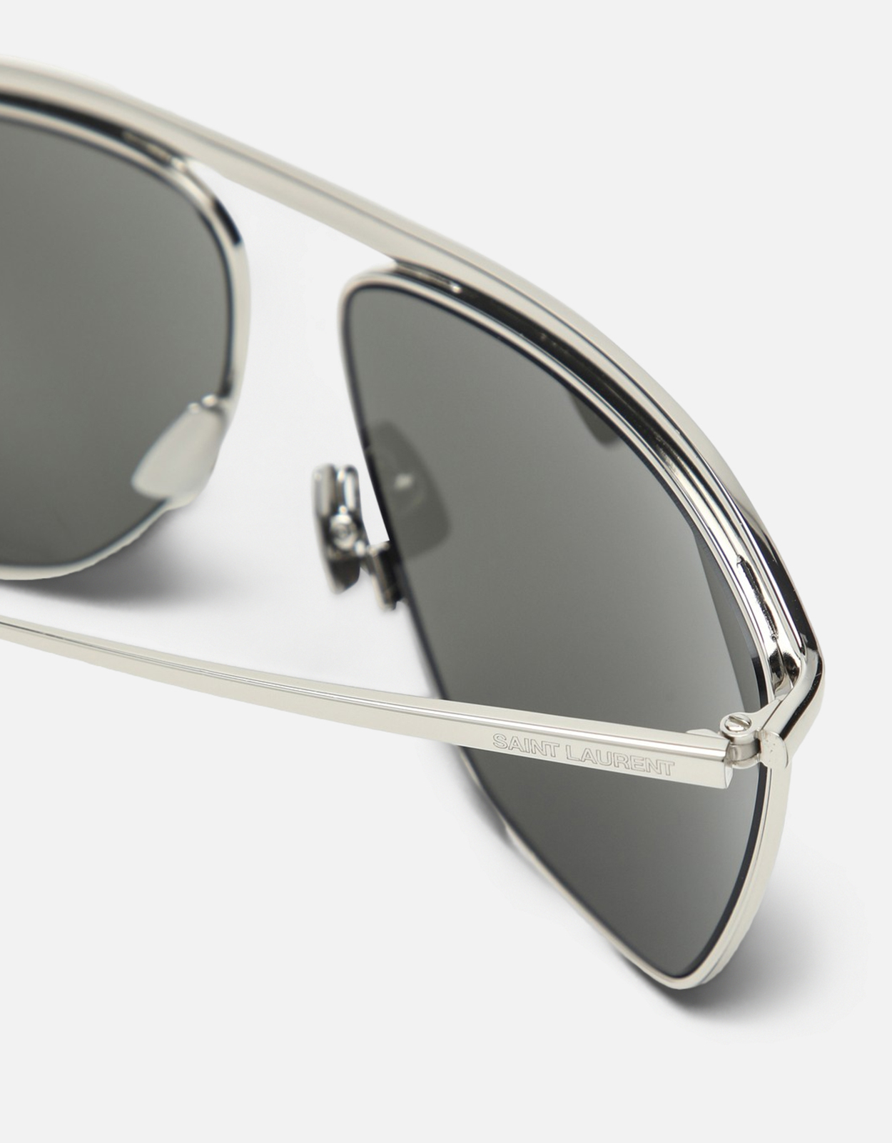 キ*イ様 Saint Laurent スクエア サングラス グレー Saint Laurent シルバーグレー メタル サングラス (サングラス) IFCHIC.COM