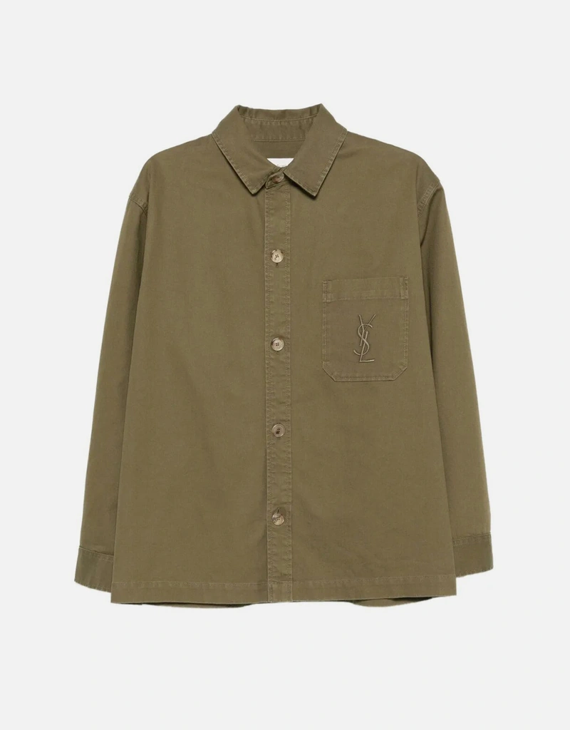 Saint Laurent メンズ コットンリネンギャバジン製カサンドルオーバー