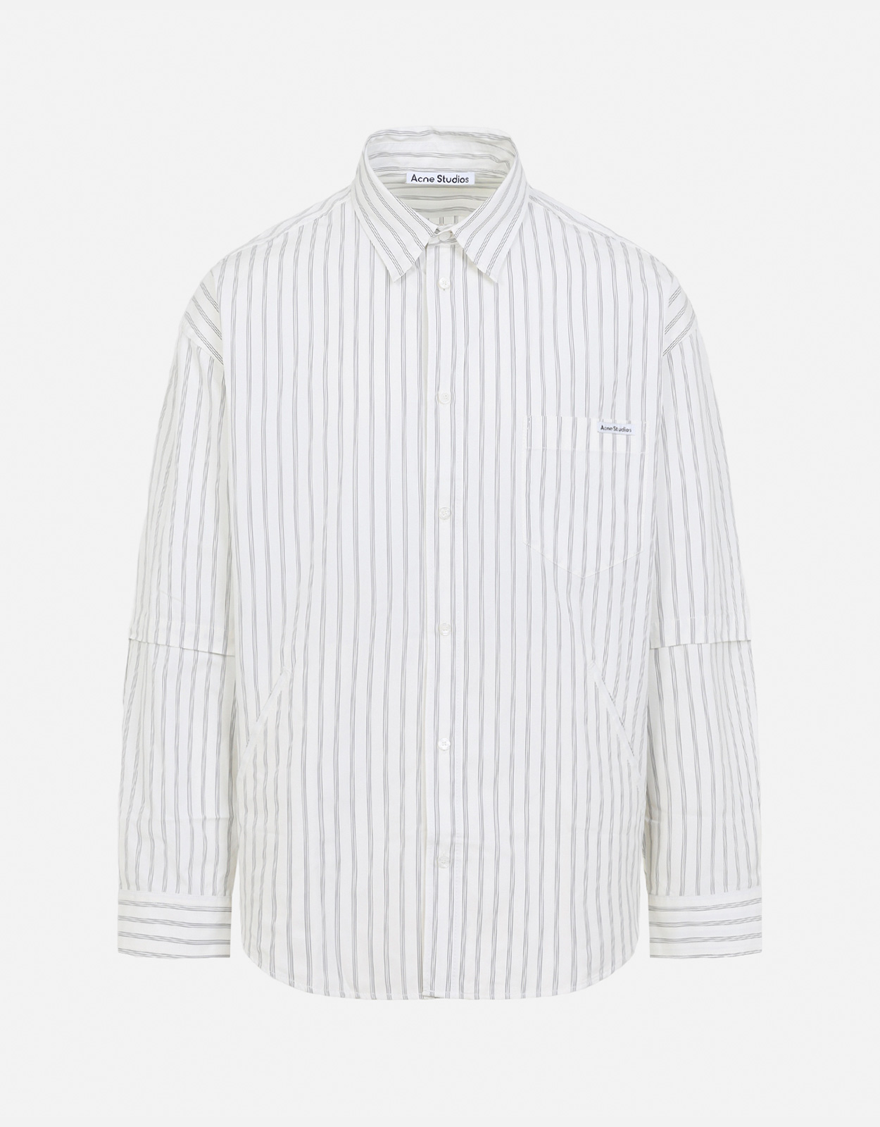 Acne Studios メンズ ダブルスリーブ コットン ストライプ ゆったり Acne Studios メンズ ダブルスリーブ コットン ストライプ ゆったり
