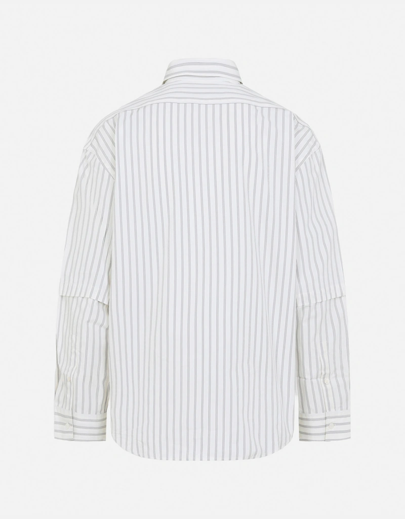 Acne Studios メンズ ダブルスリーブ コットン ストライプ ゆったり