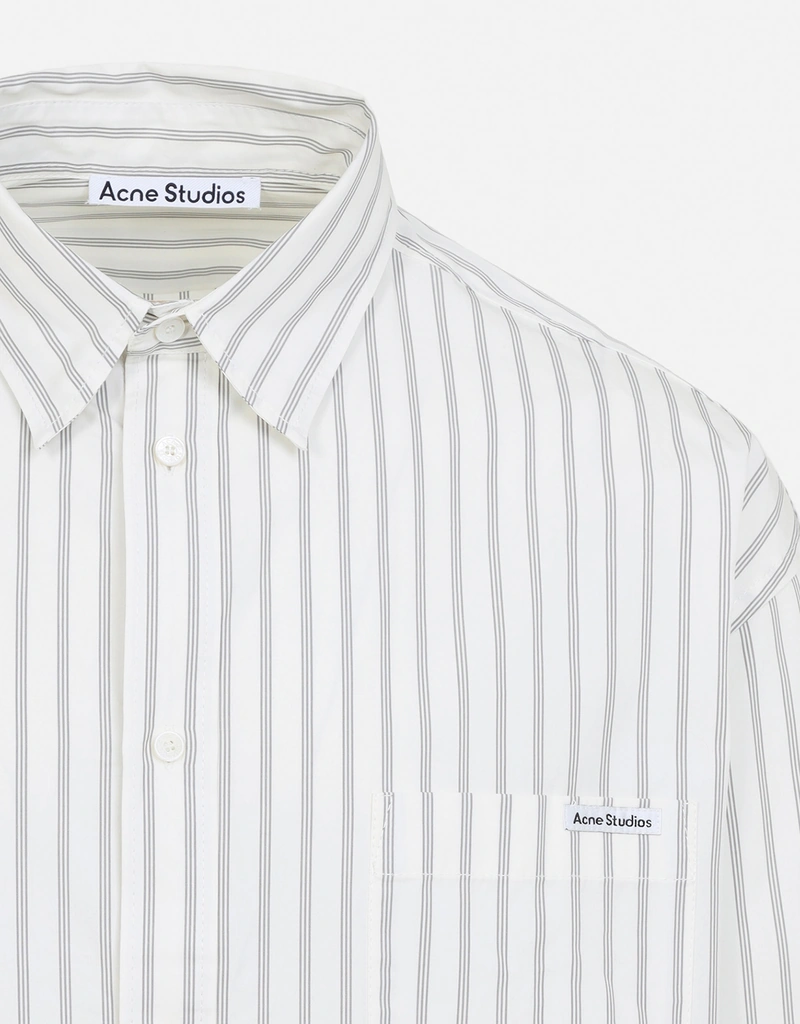 Acne Studios メンズ ダブルスリーブ コットン ストライプ ゆったり