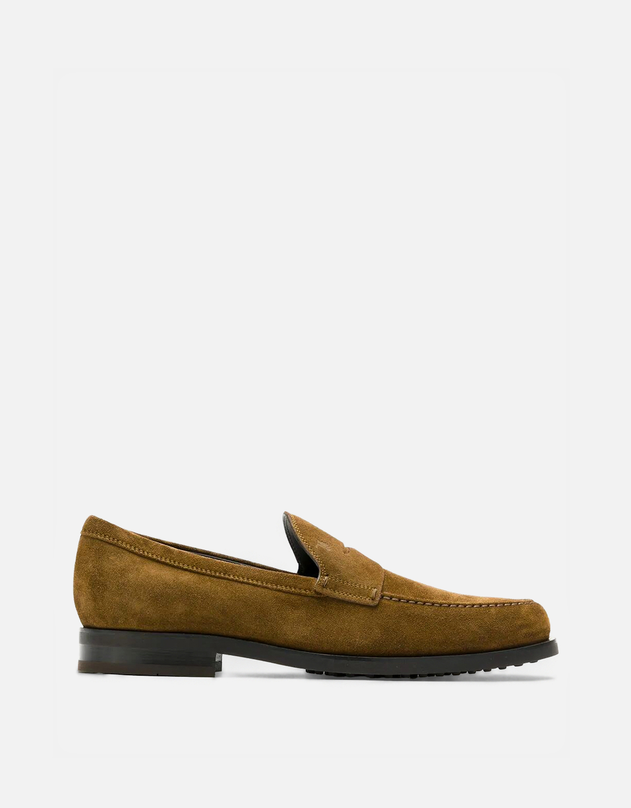 Tod's メンズスエードペニーローファー ペブルラバーアウトソール付き