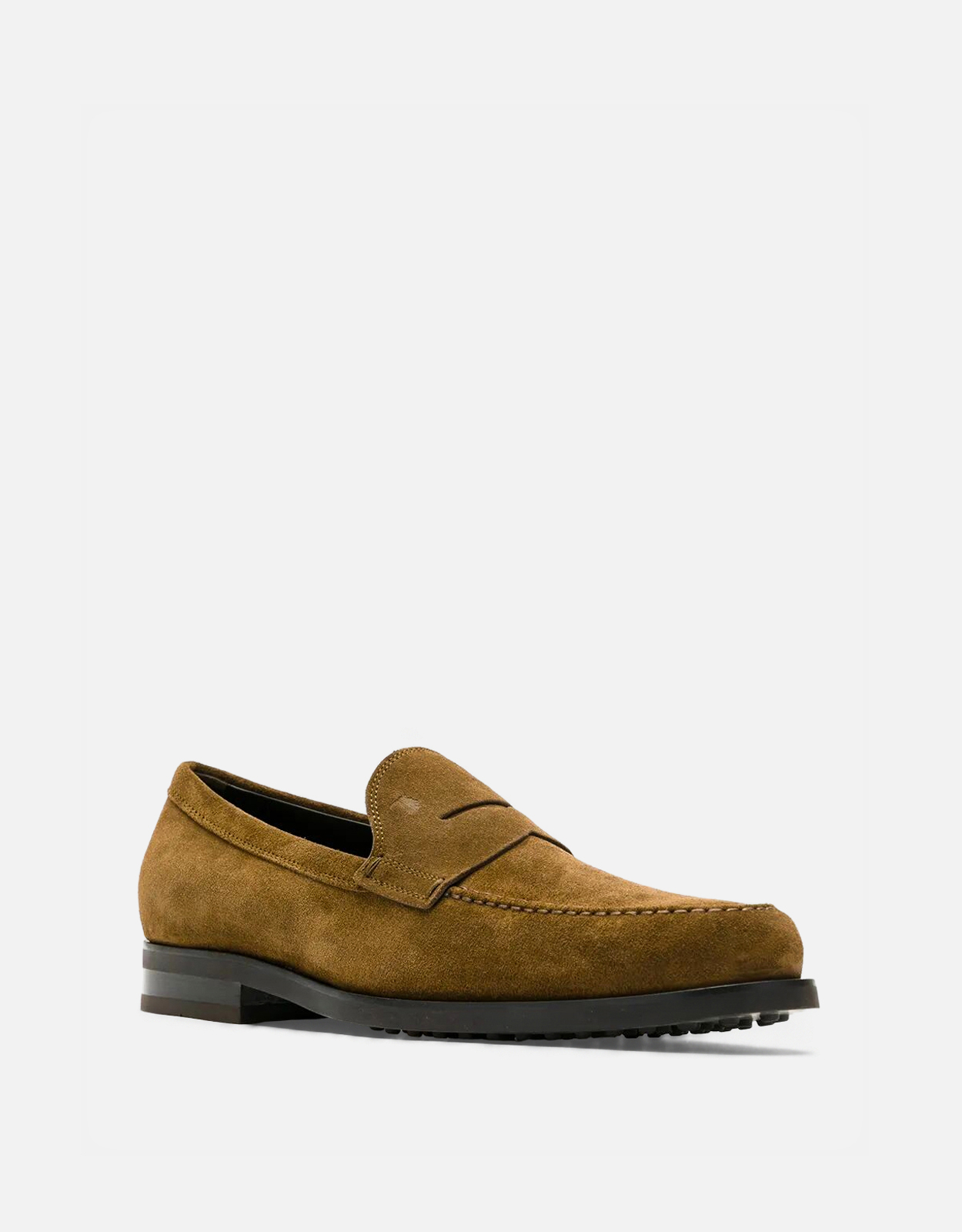 Tod's メンズスエードペニーローファー ペブルラバーアウトソール付き