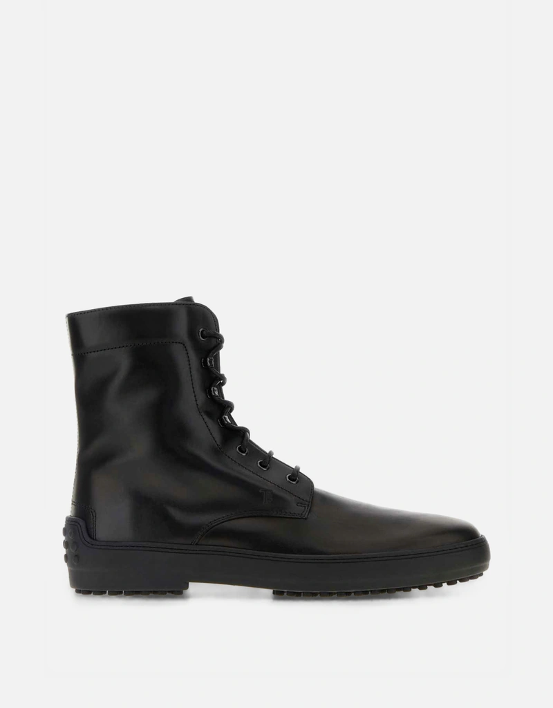 ブラックレザーアンクルブーツ Tod's メンズ ブラックレザーアンクルブーツ () IFCHIC.COM