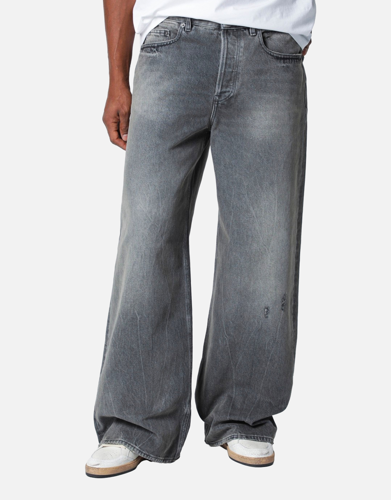 Golden Goose Men's Wide Grey Washed Denim Jeans (All New In