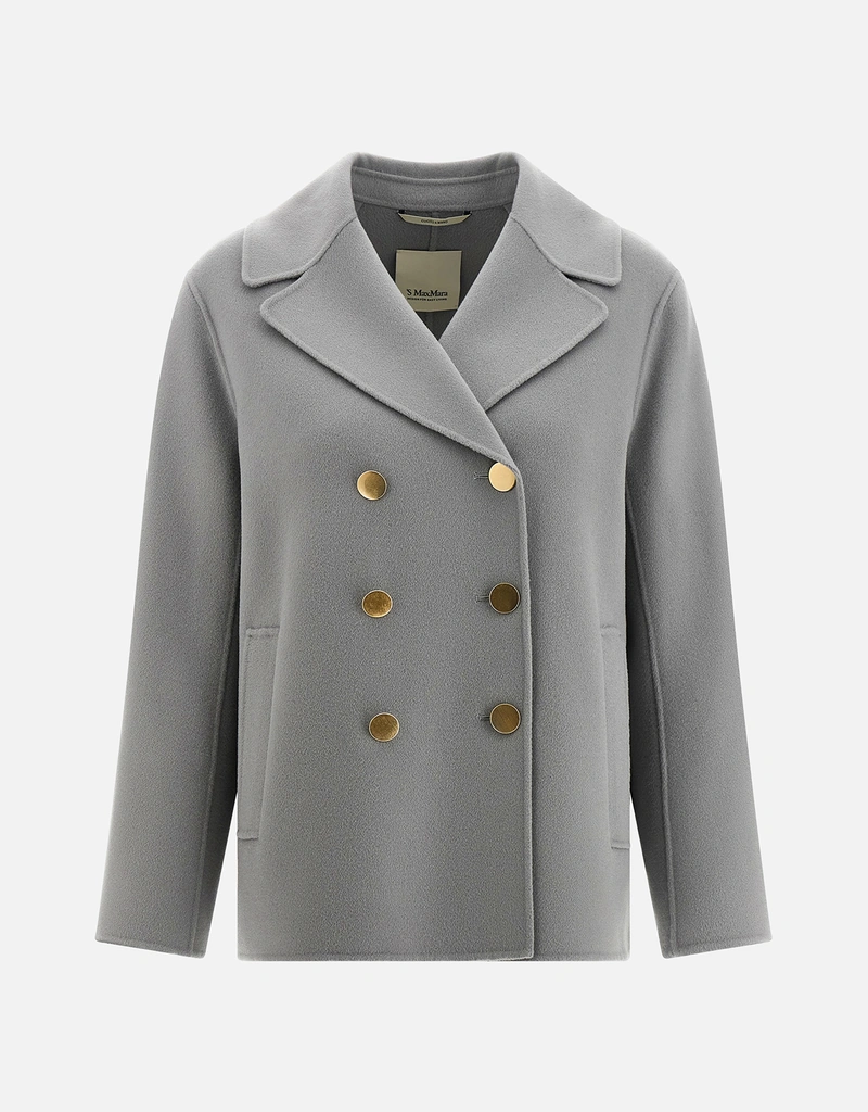 S Max Mara バージンウールボクシーフィットダブルブレストブレザー