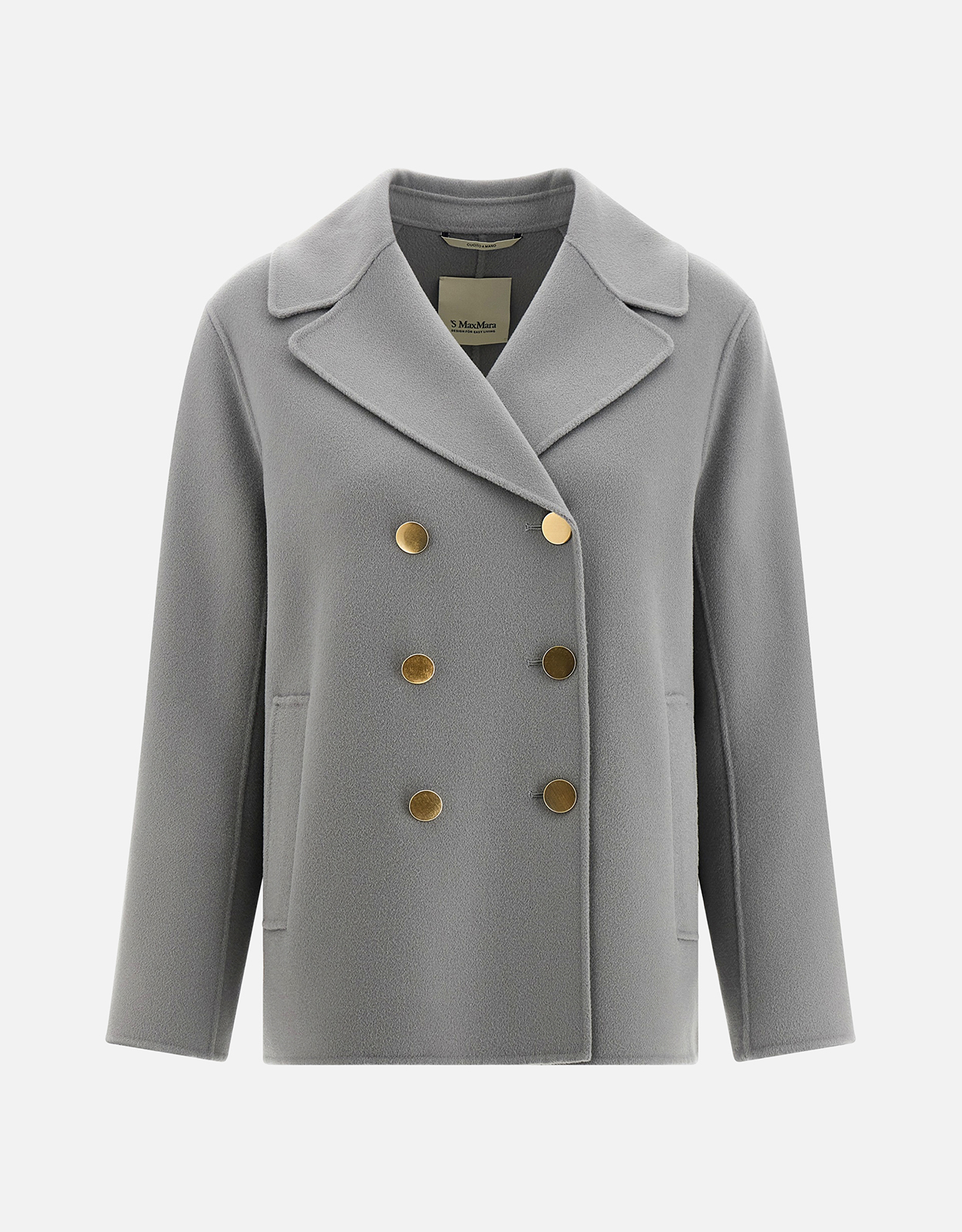 S Max Mara バージンウールボクシーフィットダブルブレストブレザー