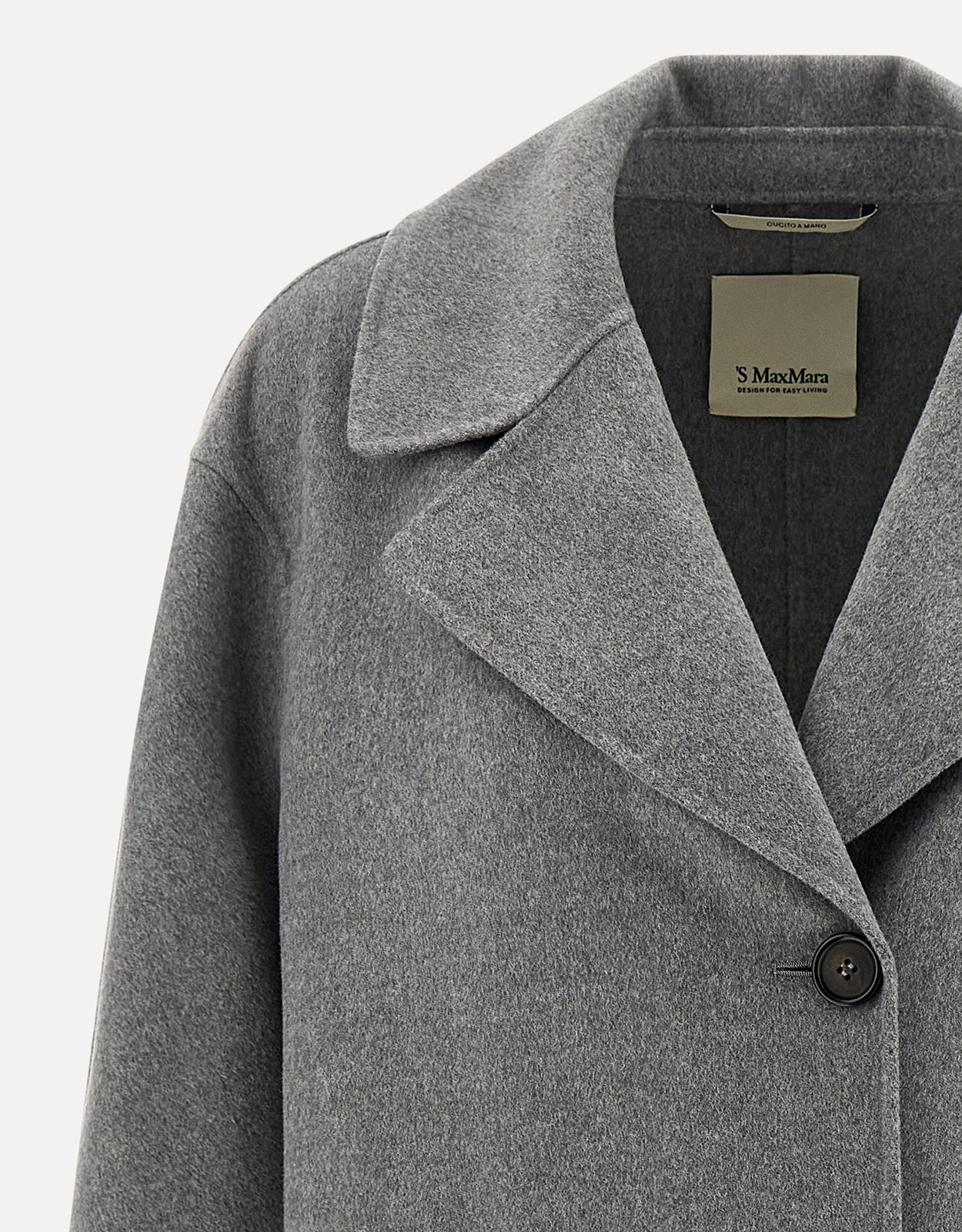 Max Mara STUDIO♦ヴァージンウール スタンドカラーコート 濃灰38 S Max Mara ヴァージンウールシングルブレストロングコート (すべての