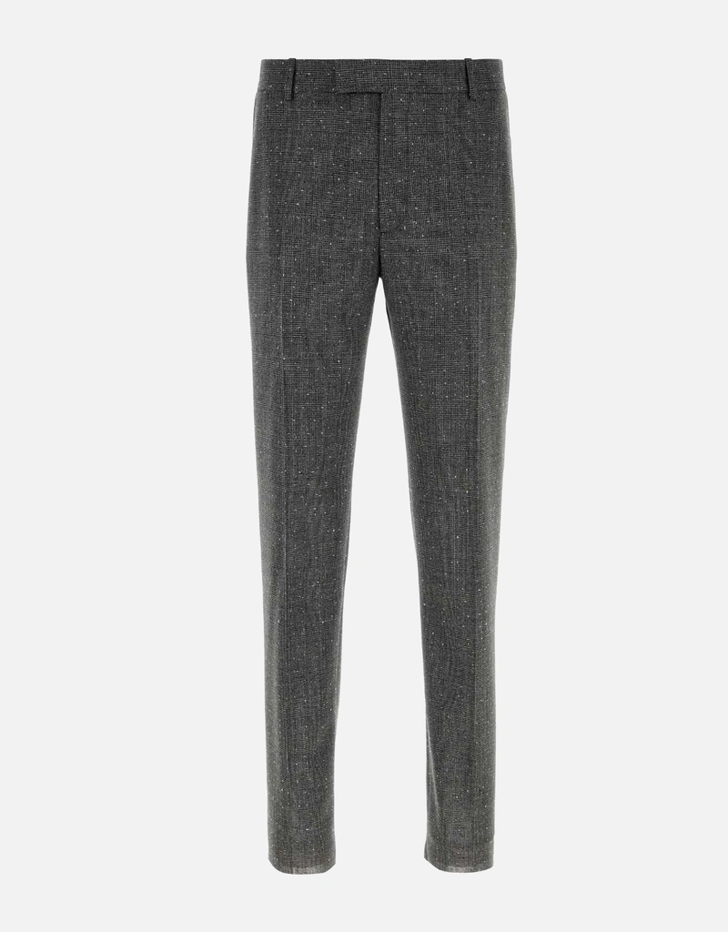 alexander mcqueen cigarette pants Men's Embroidered Wool Cigarette Pants