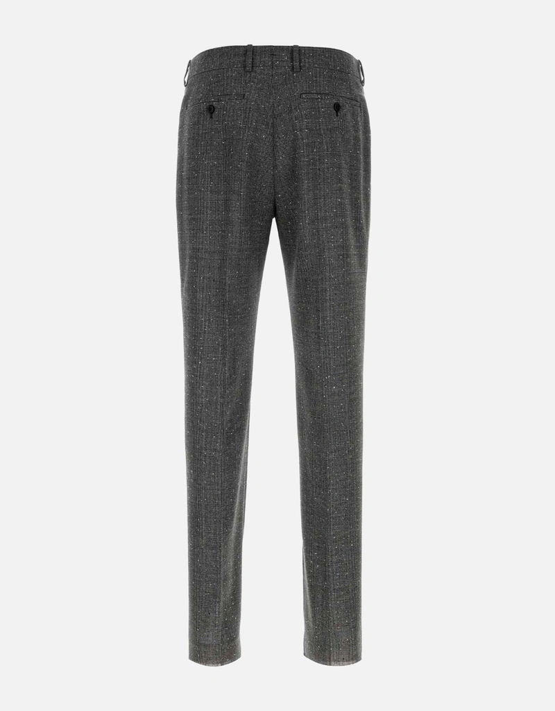 men's cigarette pants Men's Embroidered Wool Cigarette Pants