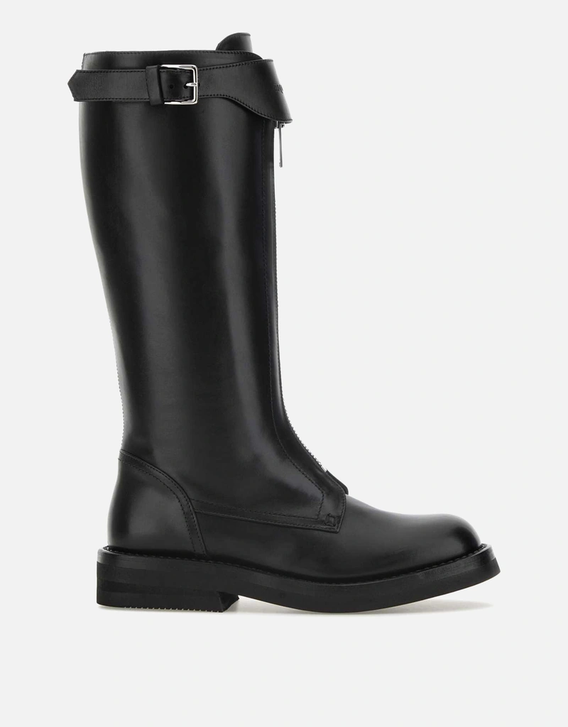 Alexander McQueen ブラックカーフレザーカントリーサイドブーツ