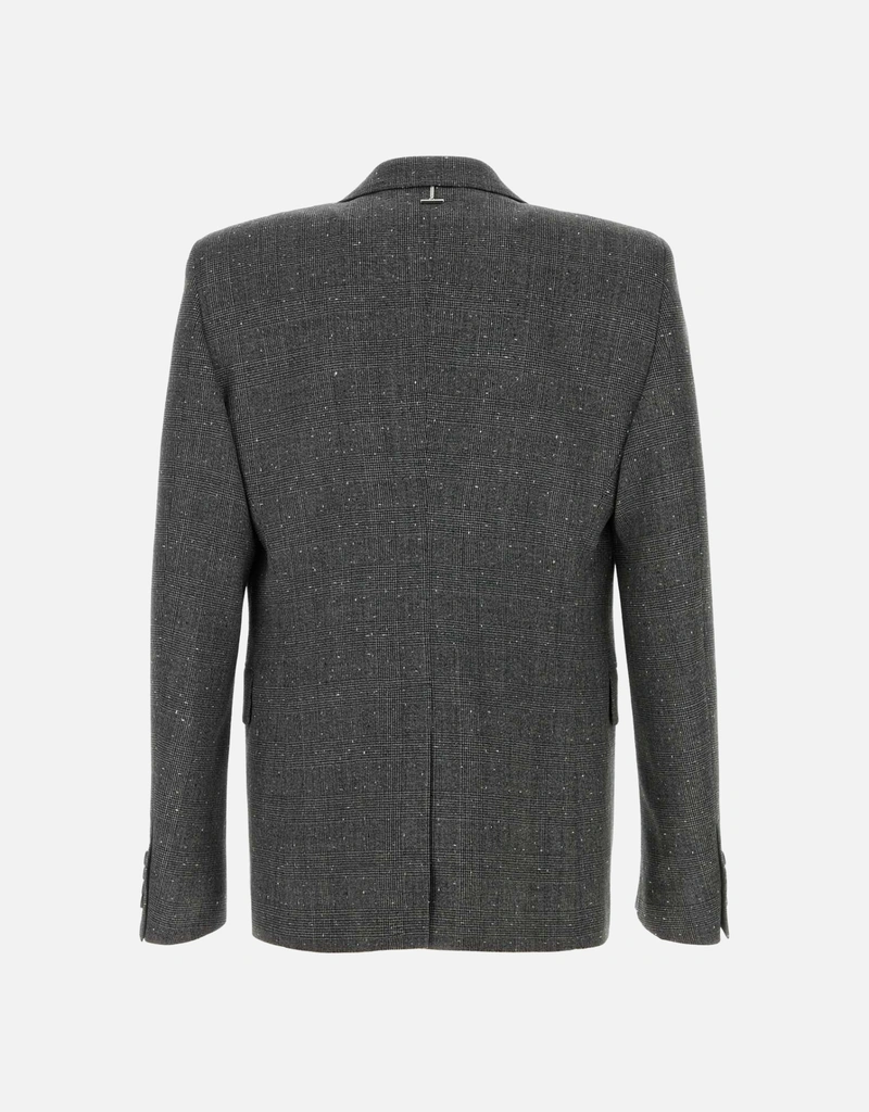 Alexander McQueen Men's Embroidered Wool Glencheck Single-Breasted