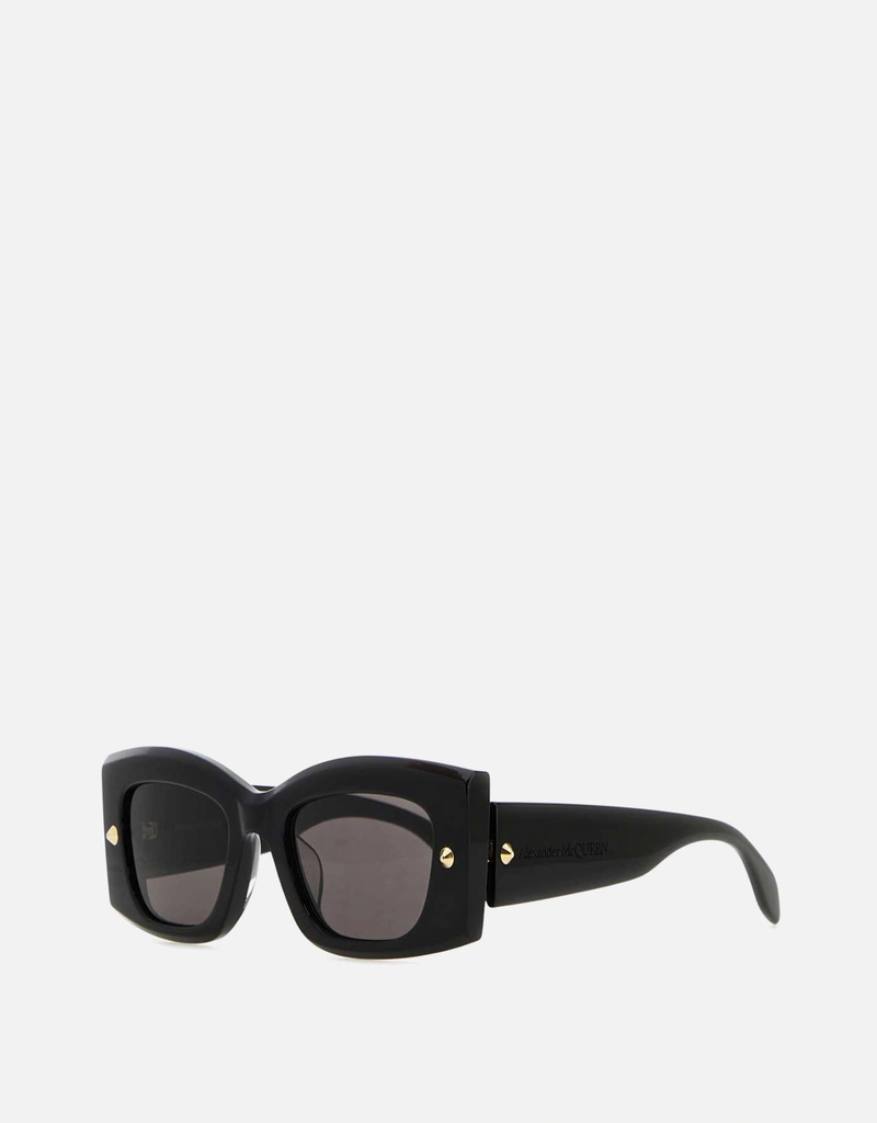 ALEXANDER MCQUEEN ブラック サングラス Alexander McQueen ブラックアセテートサングラス () IFCHIC.COM