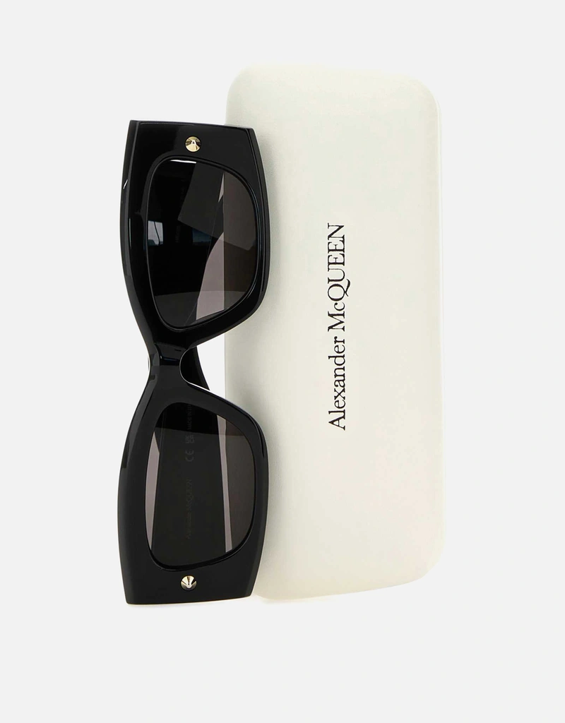 ALEXANDER MCQUEEN ブラック サングラス Alexander McQueen ブラックアセテートサングラス () IFCHIC.COM