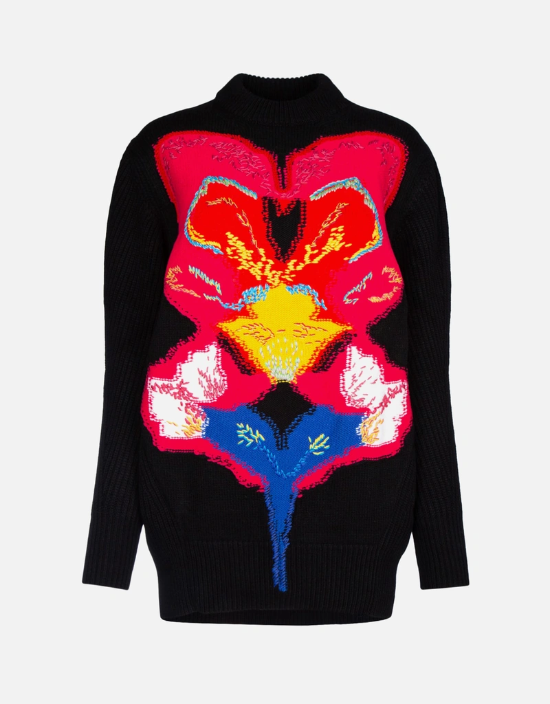 Alexander McQueen アートデザインセーター S Alexander McQueen オーキッドイントアルシアウールセーター () IFCHIC.COM