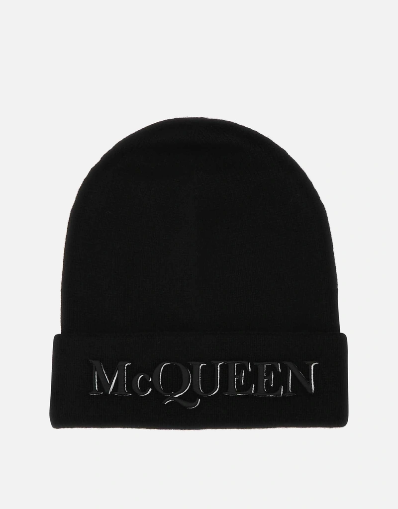 Alexander McQueen メンズブラックカシミヤビーニーハット () IFCHIC.COM Alexander McQueen メンズブラックカシミヤビーニーハット () IFCHIC.COM