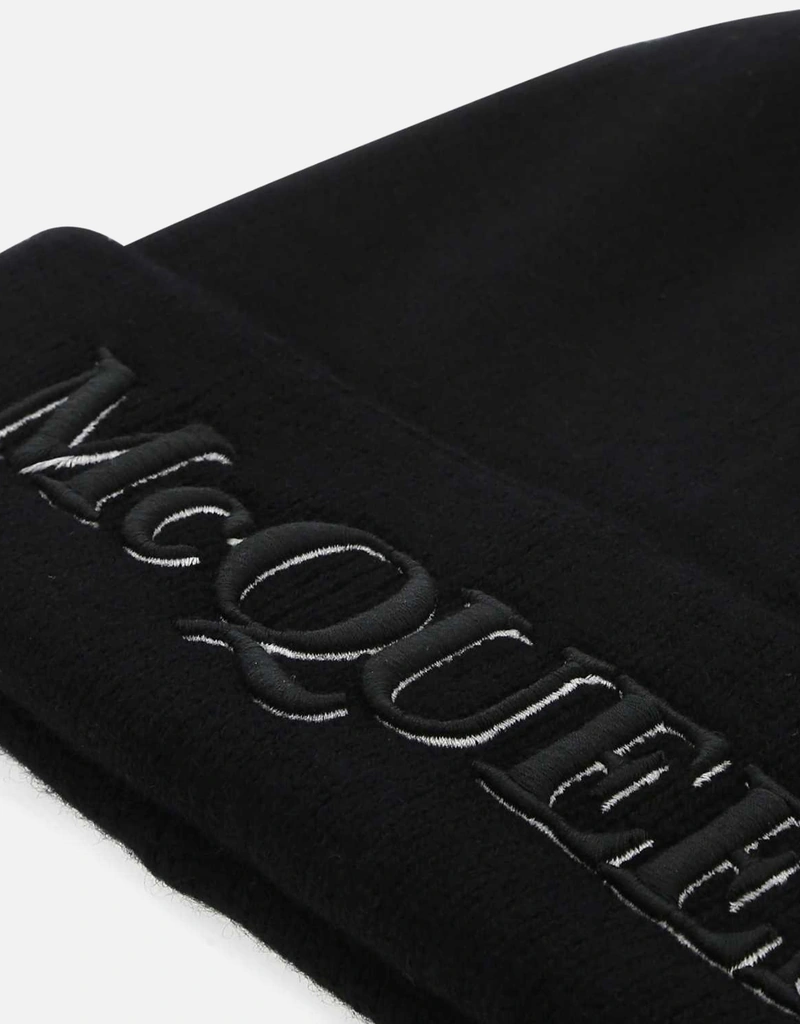 Alexander McQueen メンズブラックカシミヤビーニーハット () IFCHIC.COM