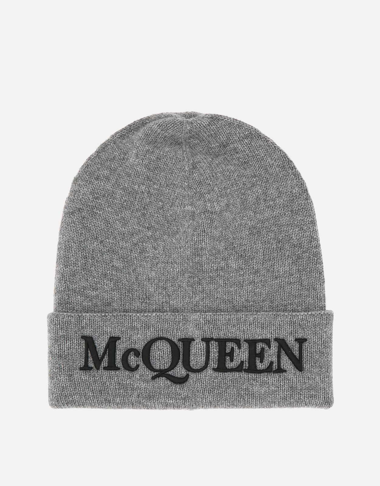 Alexander McQueen メンズグレーキャッシュミアビーニーハット