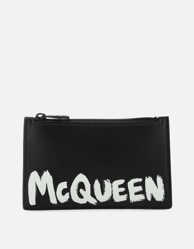 Alexander McQueen メンズブラックレザーカードホルダー () IFCHIC.COM