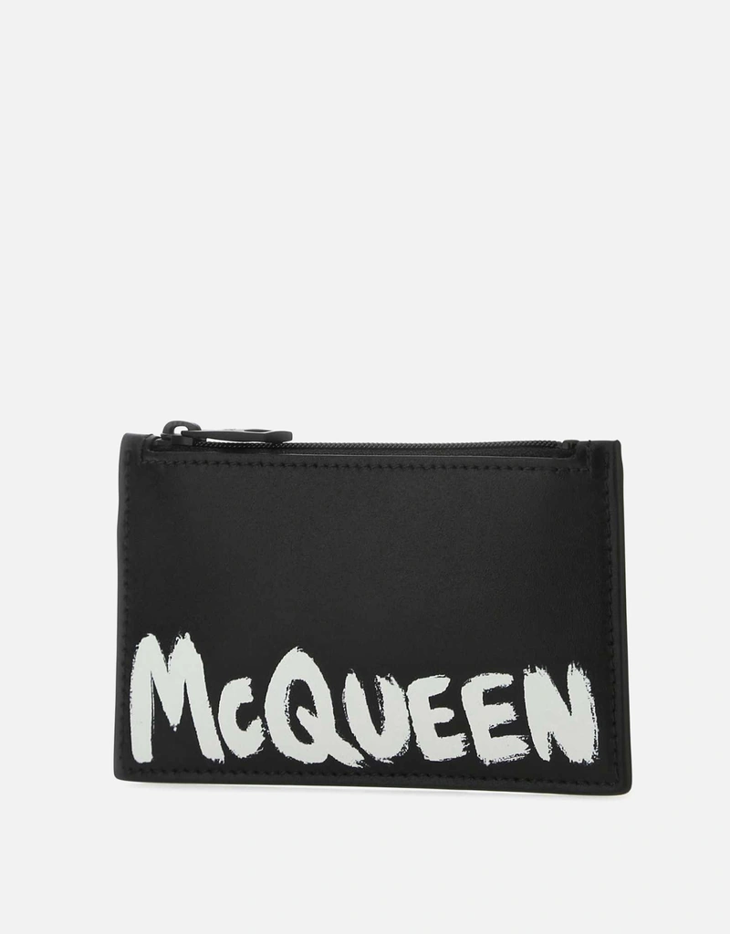 Alexander McQueen メンズブラックレザーカードホルダー () IFCHIC.COM