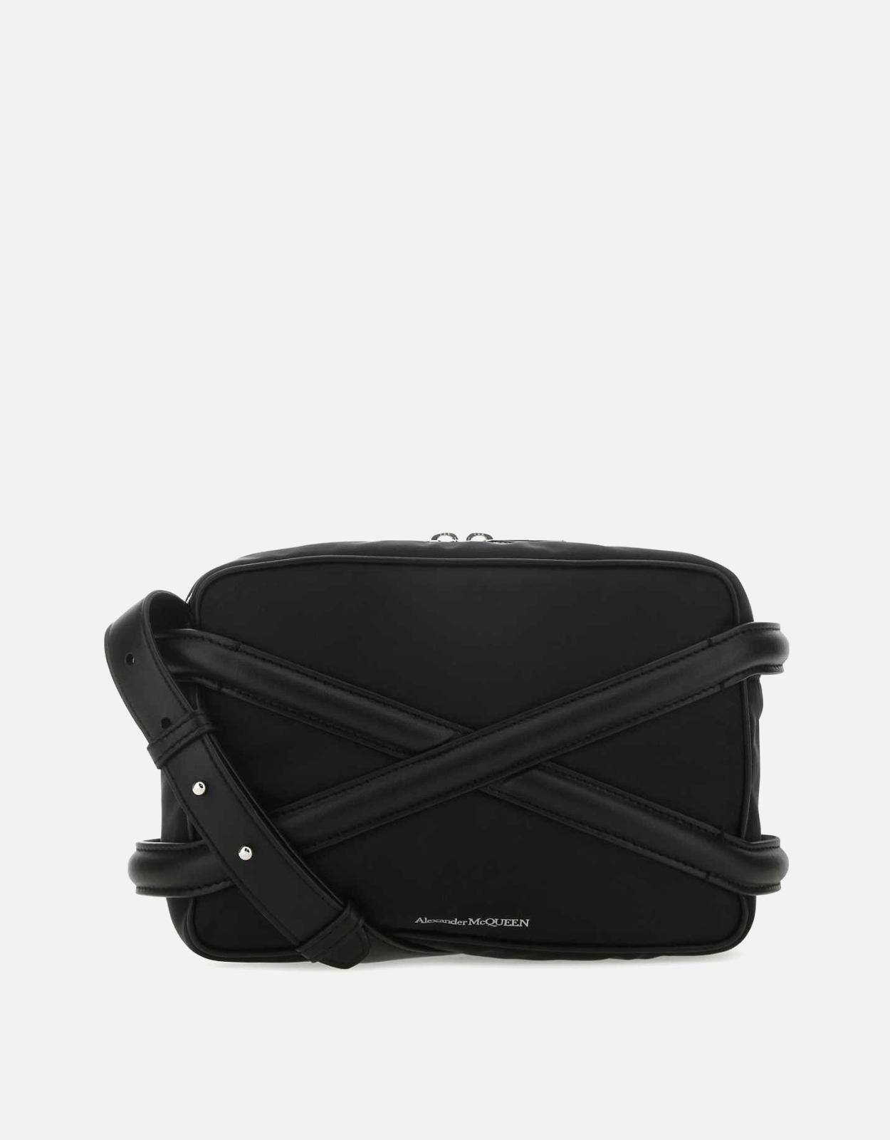Alexander McQueen メンズブラックナイロンハーネスクロスボディバッグ
