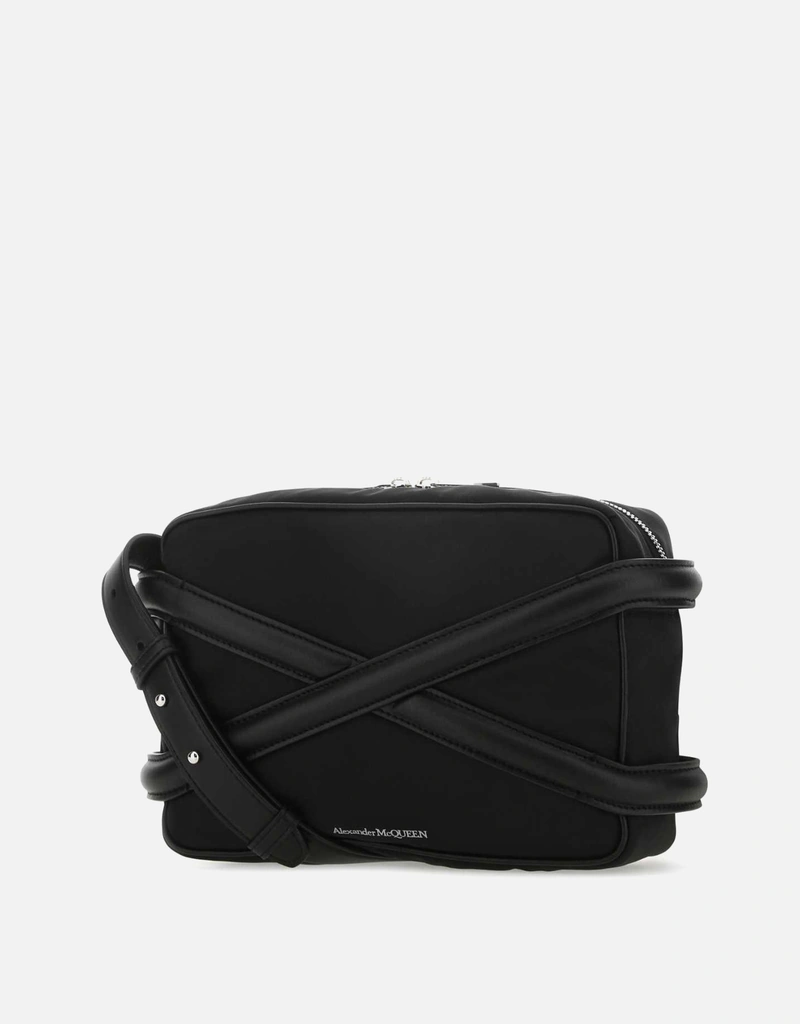 Alexander McQueen メンズブラックナイロンハーネスクロスボディバッグ
