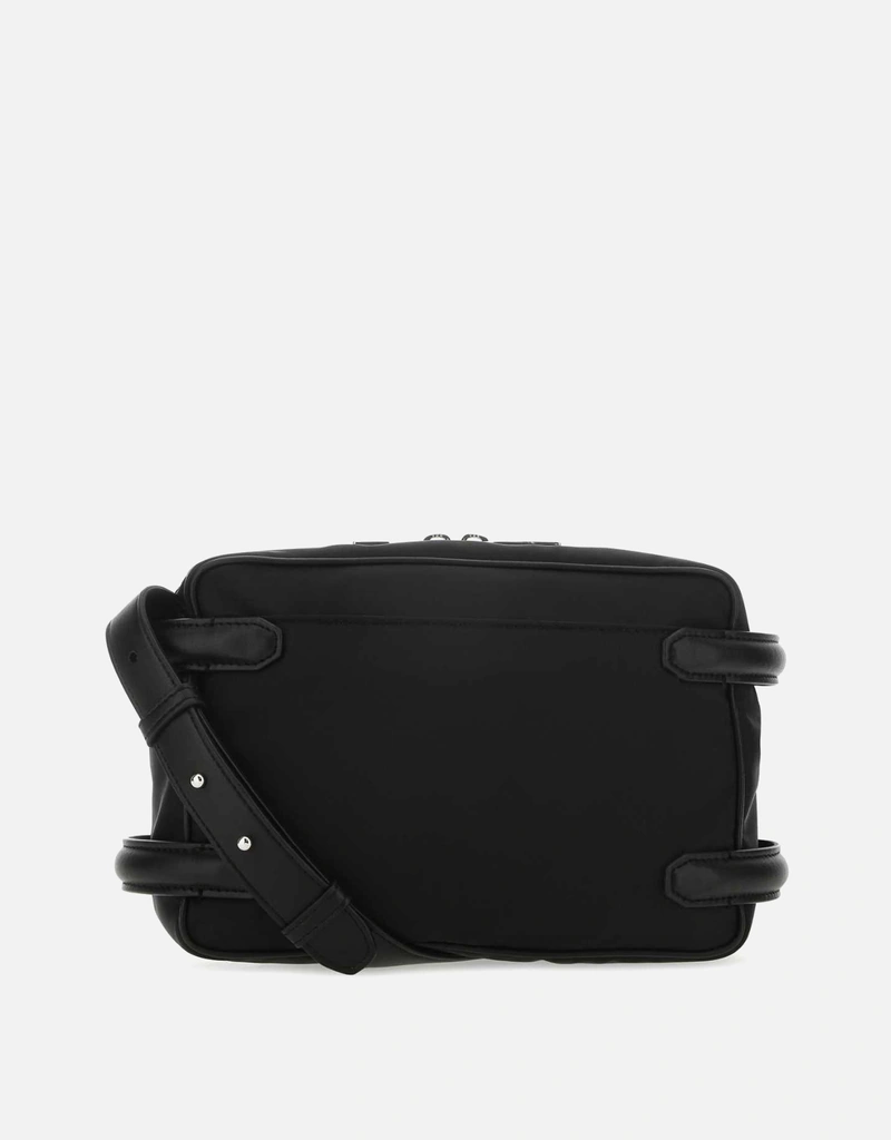 Alexander McQueen メンズブラックナイロンハーネスクロスボディバッグ