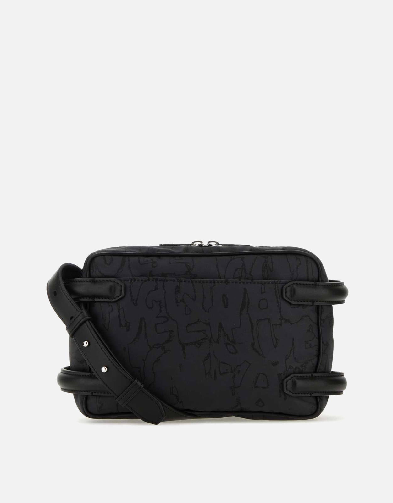 Alexander McQueen メンズブラックナイロンハーネスクロスボディバッグ