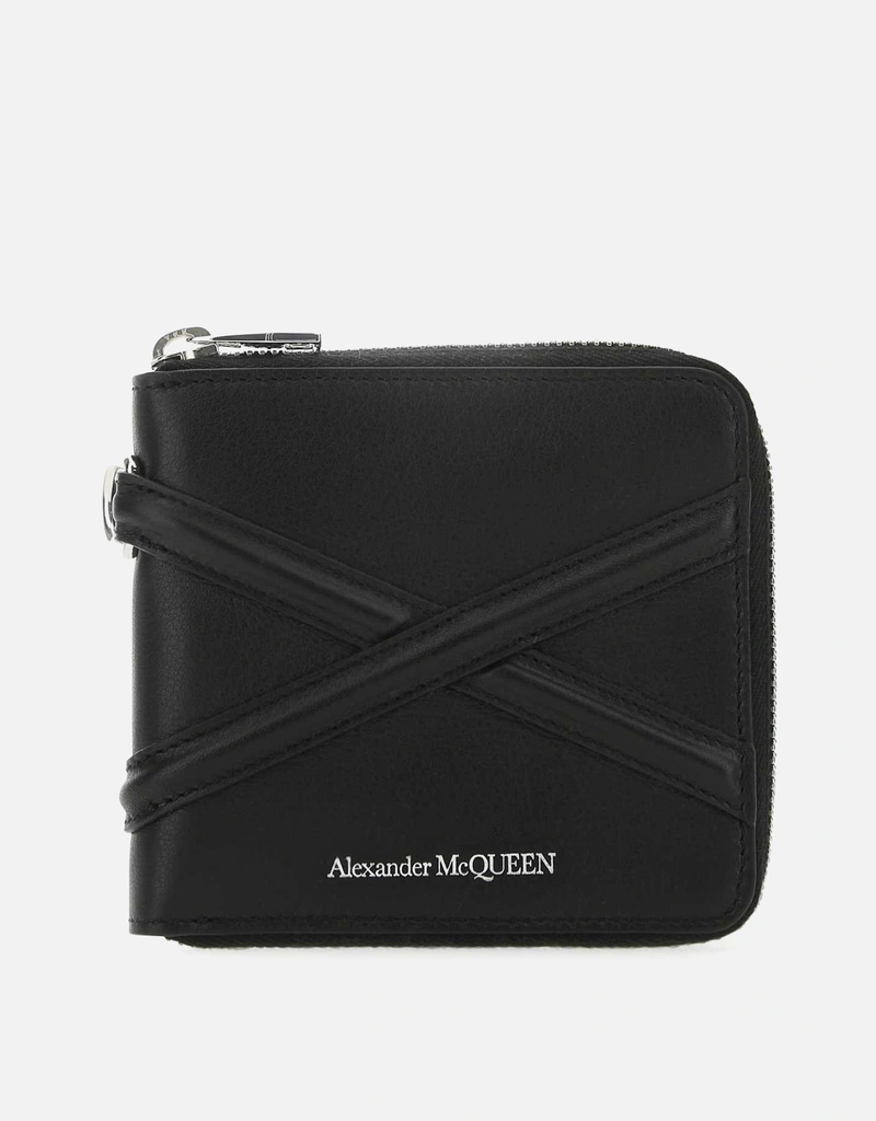 Alexander McQueen メンズブラックレザーウォレット () IFCHIC.COM